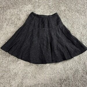 VTG Wool Skirt Womens Medium Gray High Waist A Line Flare Dark Academia Preppy‎